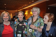 C12-5-20-Cocktail hour (Norah Otto, Mollie Howell, new Director Irina Nicholson, and Vilma Dallas)