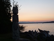 C12-6-24-Sunset seen from Tillicum Village on Blake Island before boarding the cruise ship